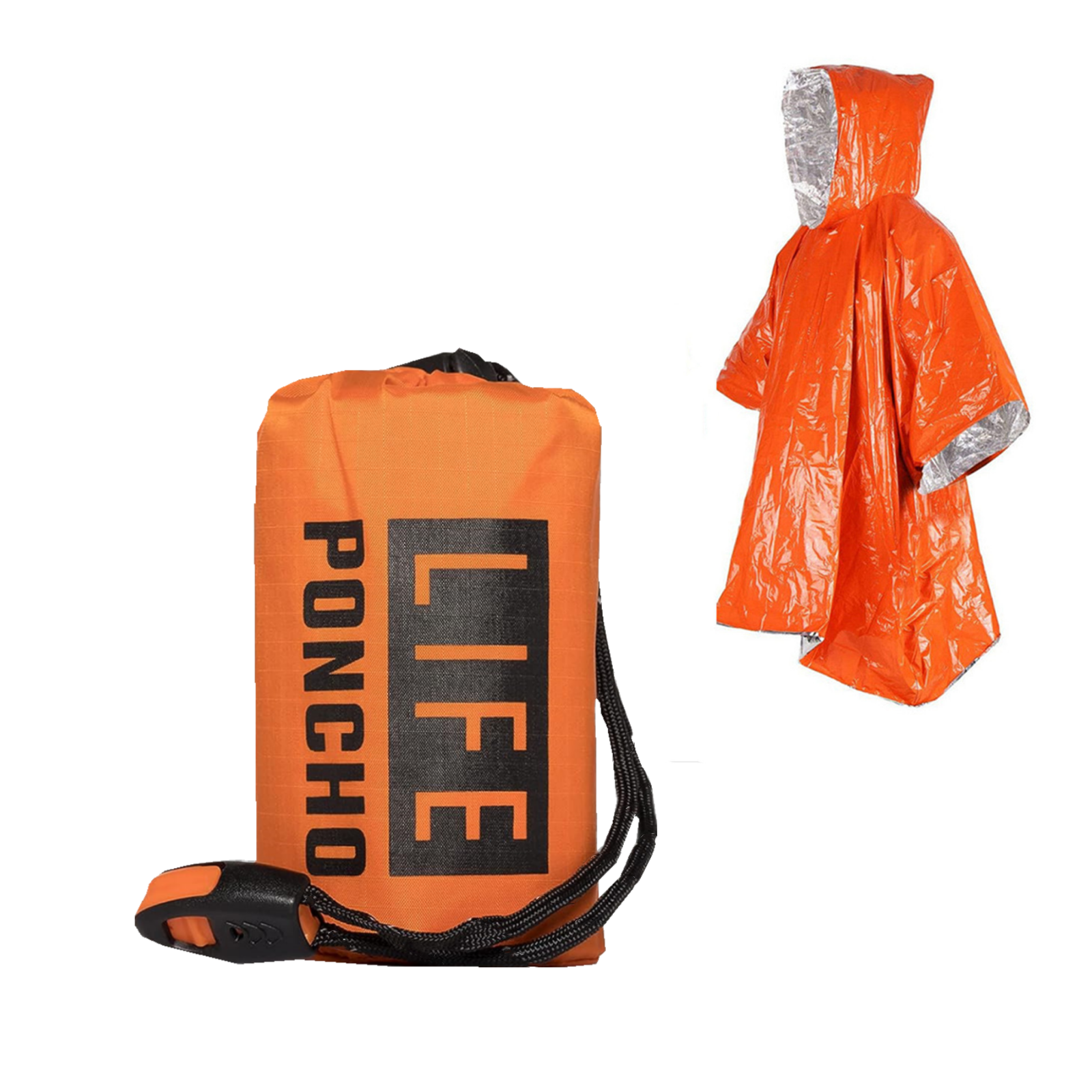 Survival Blanket Reflective - LIFE Emergency Survival Poncho Thermal Space