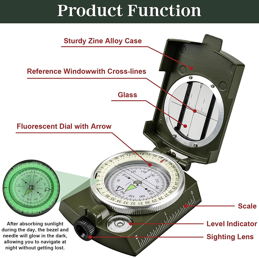 Tactical Survival Compass - Wa - Compass Lensatic recensione e prezzo