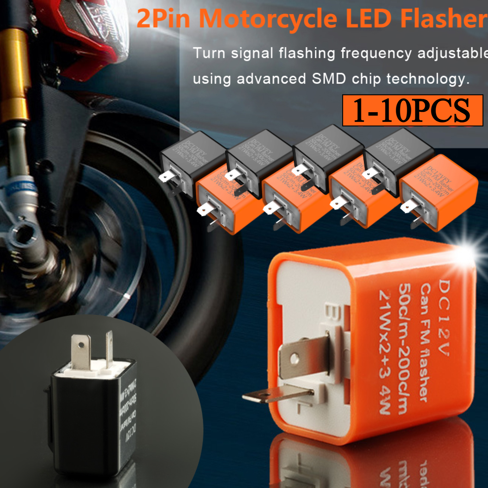 2Pin Motorcycle LED Flasher Re - Signal Panel Orange recensione e prezzo