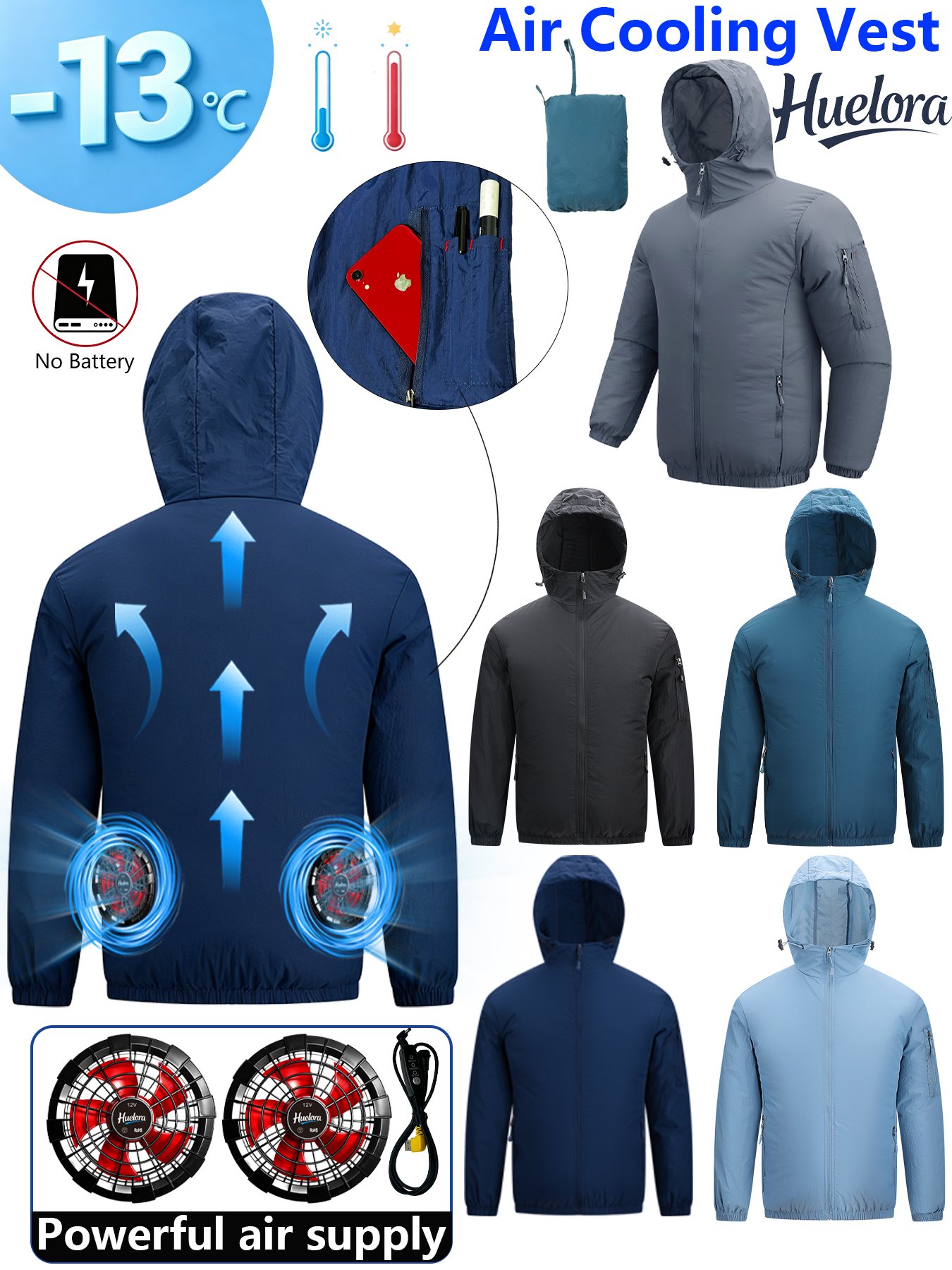 Men's Hooded USB Cooling Jacke - Fishing Kit Compact recensione e prezzo