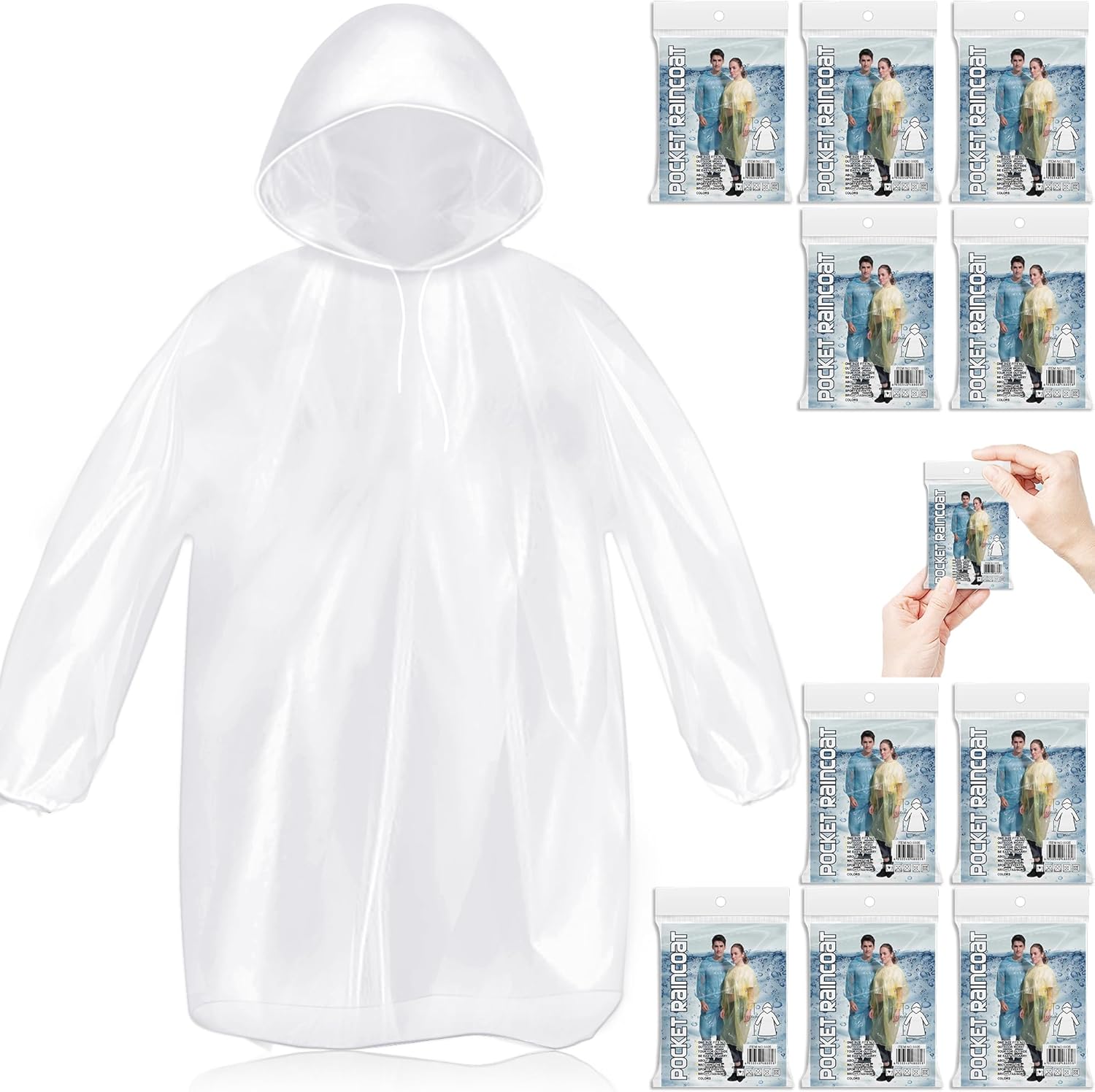 10 Pack Disposable Rain Poncho - Emergency Poncho Rain recensione e prezzo