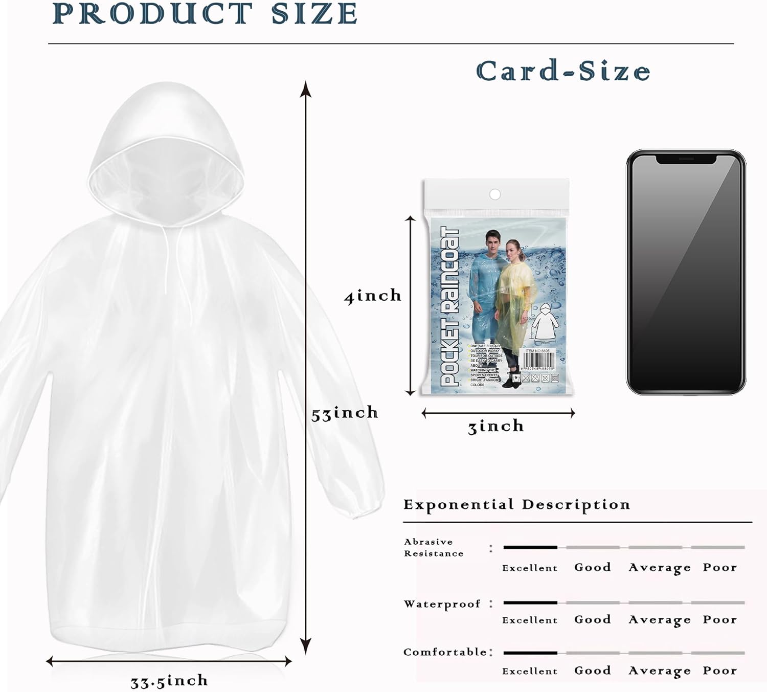 10 Pack Disposable Rain Poncho - Emergency Poncho Rain recensione e prezzo