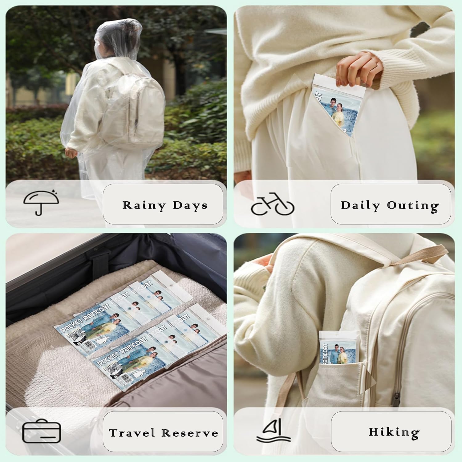 10 Pack Disposable Rain Poncho - Emergency Poncho Rain recensione e prezzo