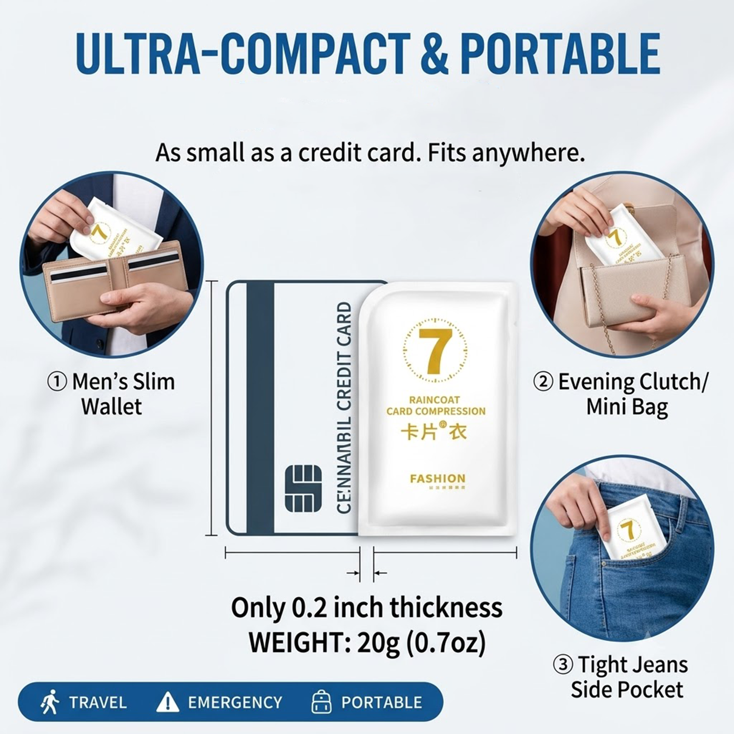 Unisex Portable Card Disposabl - Emergency Poncho Rain recensione e prezzo
