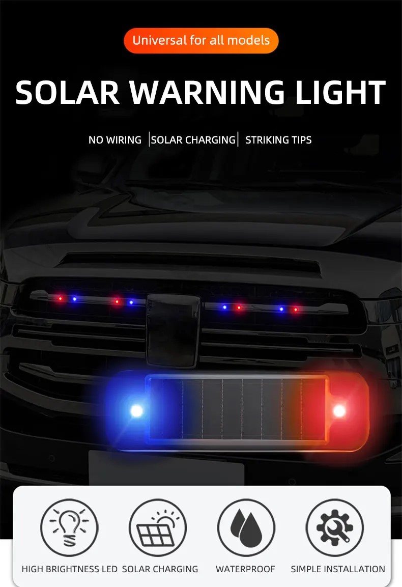 Mini LED Solar Power Car Warni - Sos Light Strobe recensione e prezzo